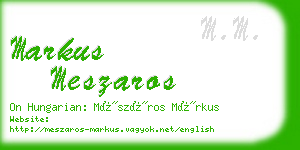 markus meszaros business card
